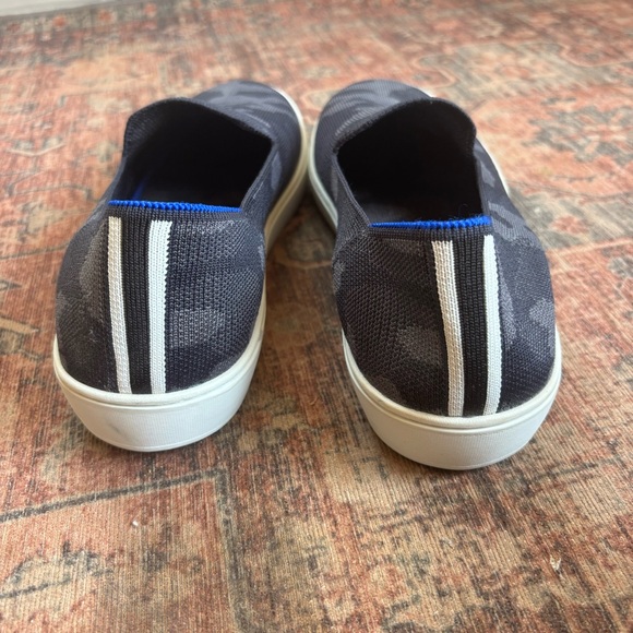 Rothys Womens 11 The Original Slip On Sneaker Shoes Black Camo Loafer Flat Comfy - Picture 5 of 7